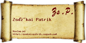 Zsákai Patrik névjegykártya